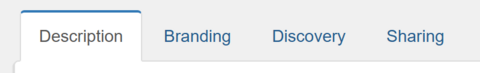 A collection has 4 tabs, Description, Branding, Discovery, Sharing